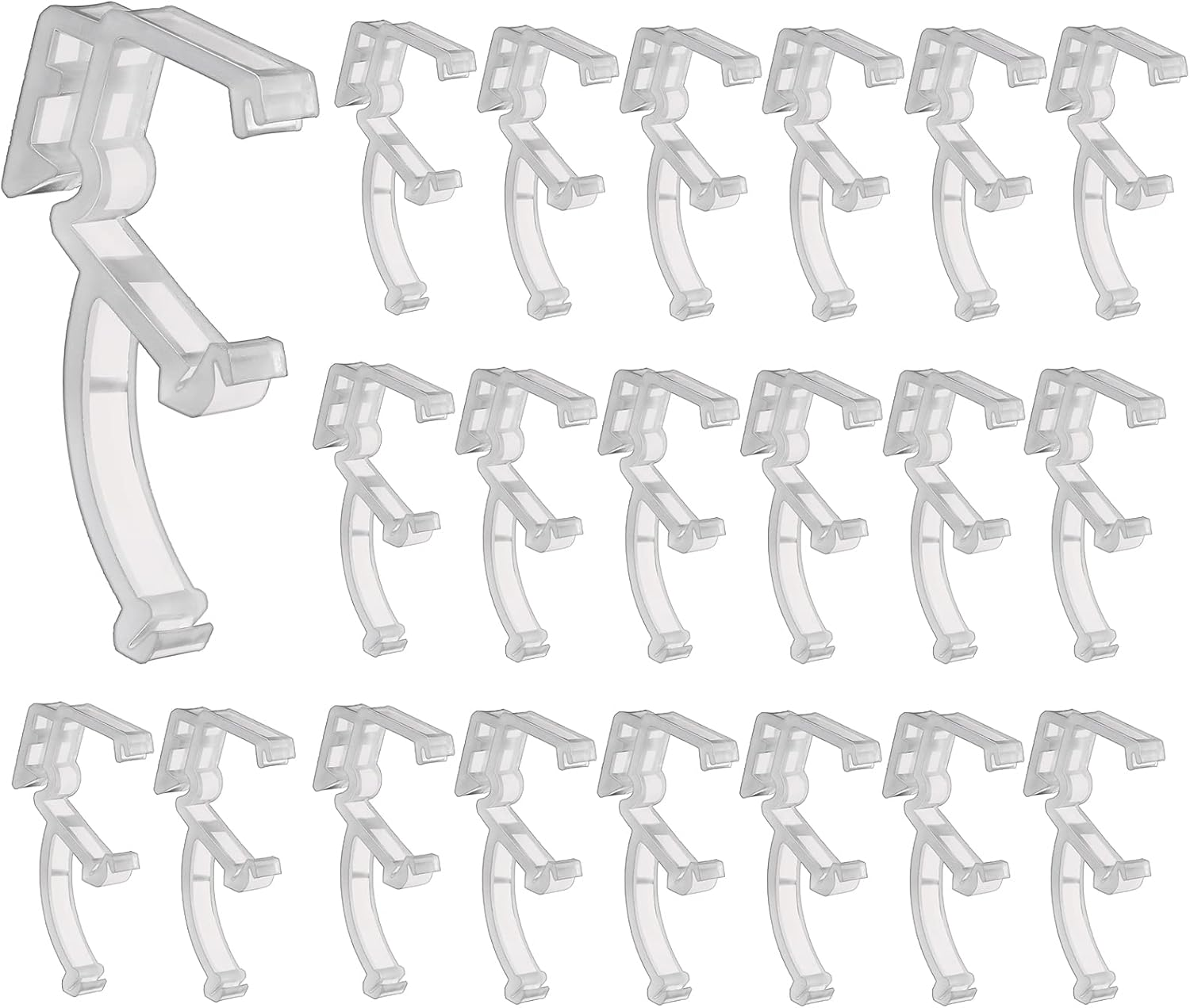 Blulu 20 Pieces 2 Inch Valance Clips Clear Mini Blind Clips Hidden Window Valance Clips for Wood or Faux Wood Horizontal Blinds Valance