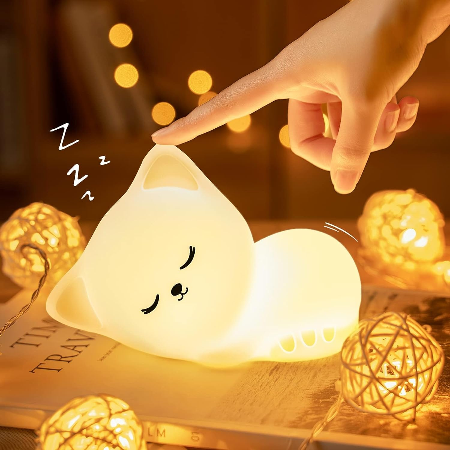 Night Light for Kids Lamp, 16 Colors Cat Lamp Cute Lamp, Dimmable Baby Night Lights for Nursery,Silicone Rechargeable Nightlight for Kids Room, Kawaii Room Decor Cat Decor,Cute Gifts for Girls
