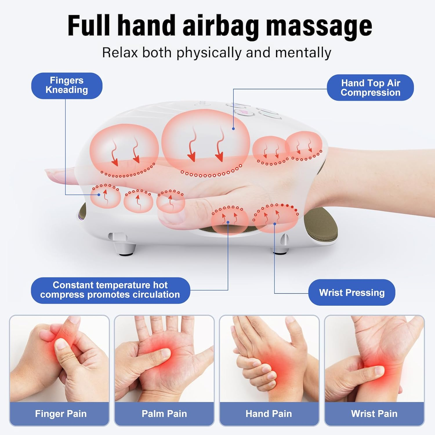 Cordless Hand Massager with Heat and Compression for Arthritis and Carpal Tun... - Picture 7 of 13