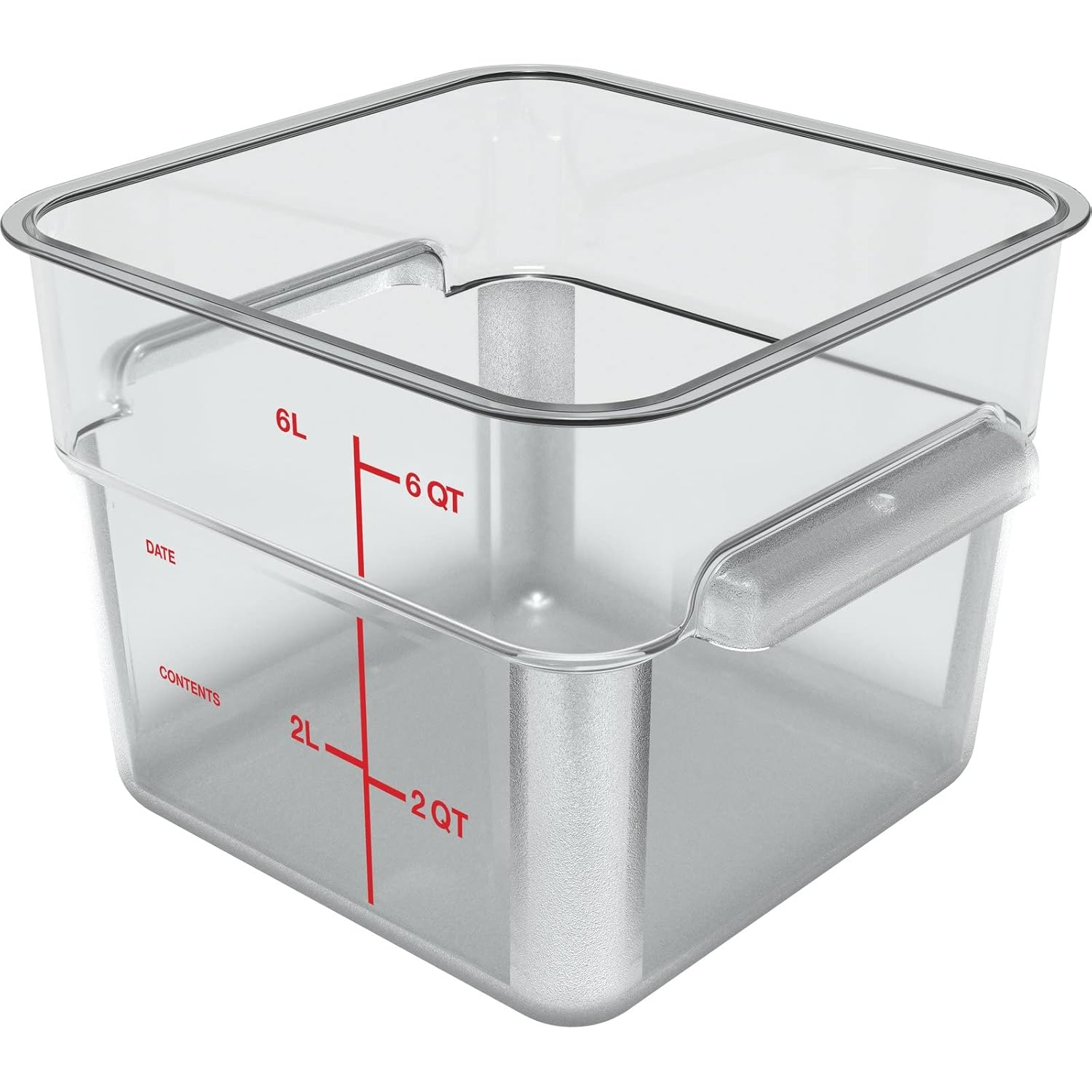 Squares Square Food Storage Container with Stackable Design for Catering, Buffets, Restaurants, Polycarbonate (Pc), 6 Quarts, Clear, (Pack of 6)