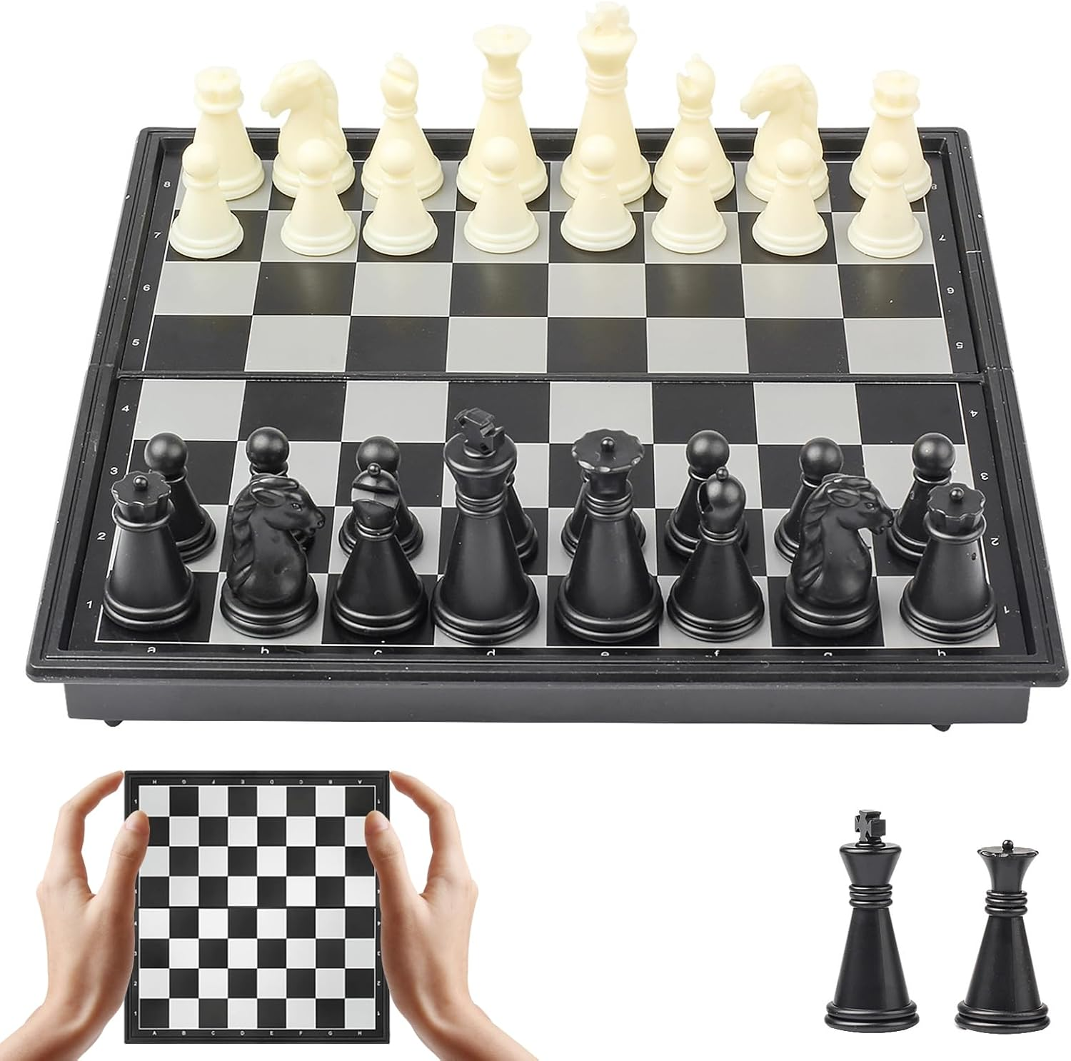 Travel Chess Set Magnetic Portable Folding Board - Small Mini Pocket Chess Set (X-Small / 5.9 Inch)