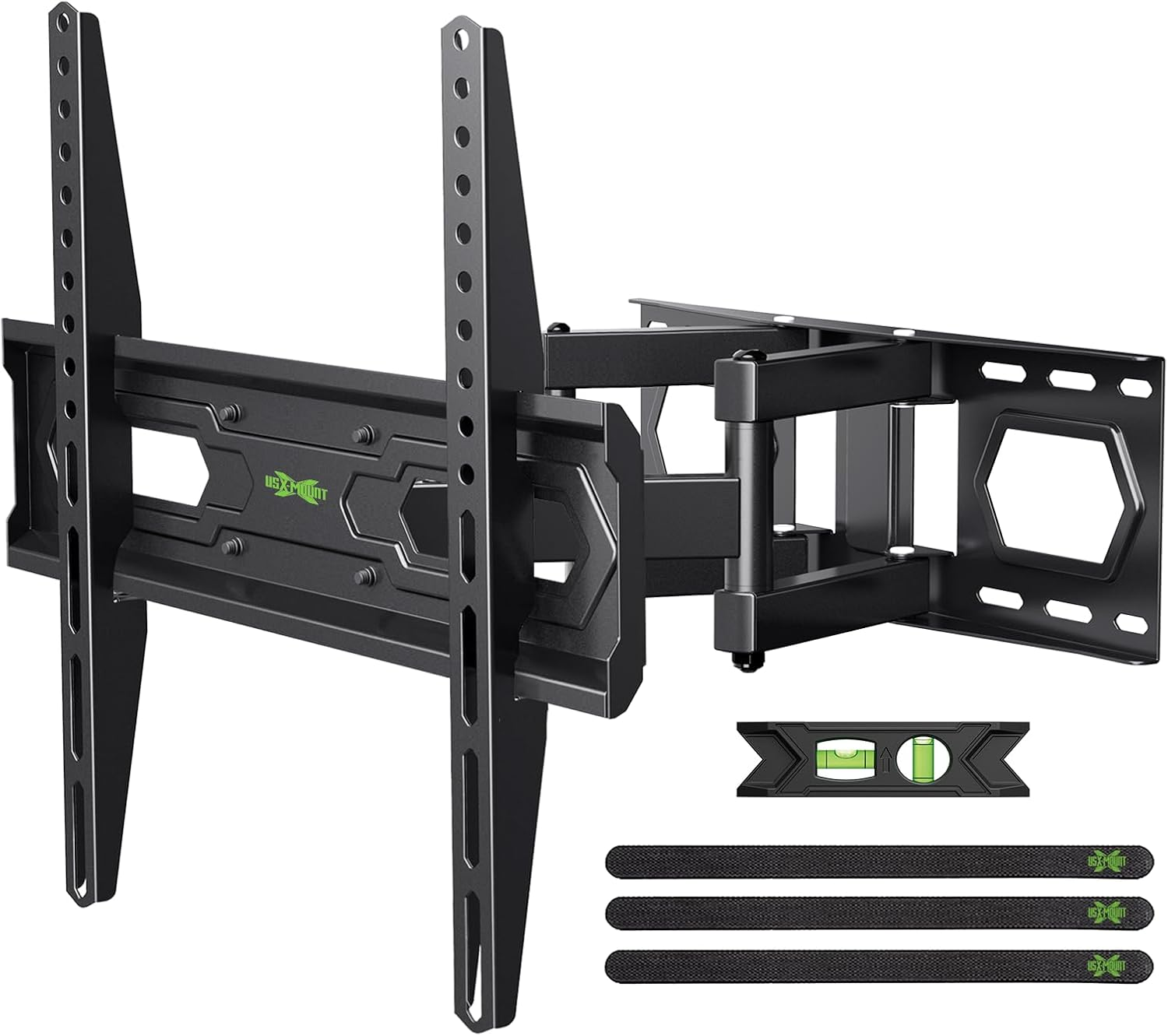 USX MOUNT TV Wall Mount for 32-74 Inch Flat Screen/Led/4K up to 110Lbs, Full Motion TV Mount Bracket with Swivel & Tilt Articulating Dual Arms, Max VESA 400X400Mm, Fits 12/16