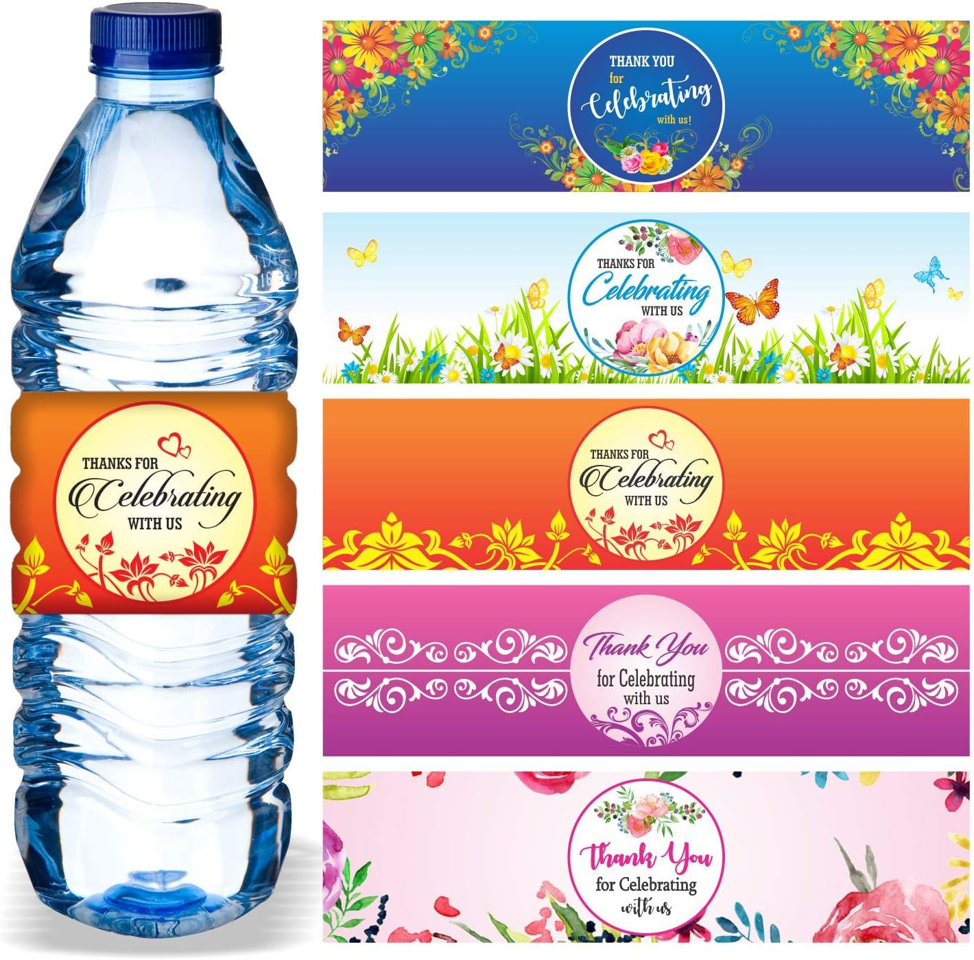 PARTH iMPEX Happy Birthday Water Bottle Labels - (Pack of 100) 8.5" x 2.25" W... - Picture 10 of 14