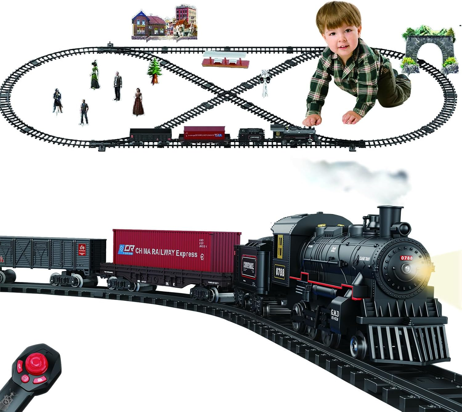 Electric Alloy Train Set for Kids Ages 4-8