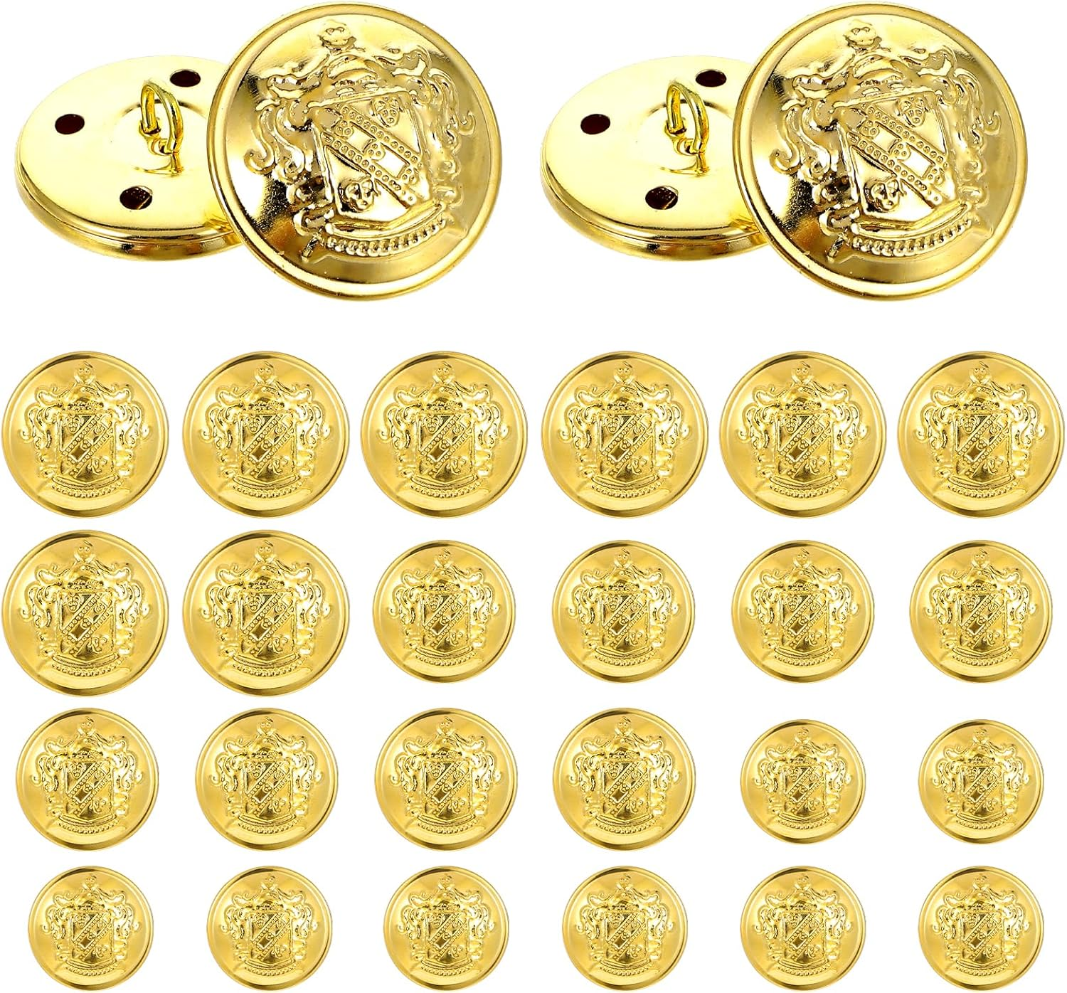 24 Pieces Gold Buttons for Blazer, Vintage Metal Blazer Button for Men, Women
