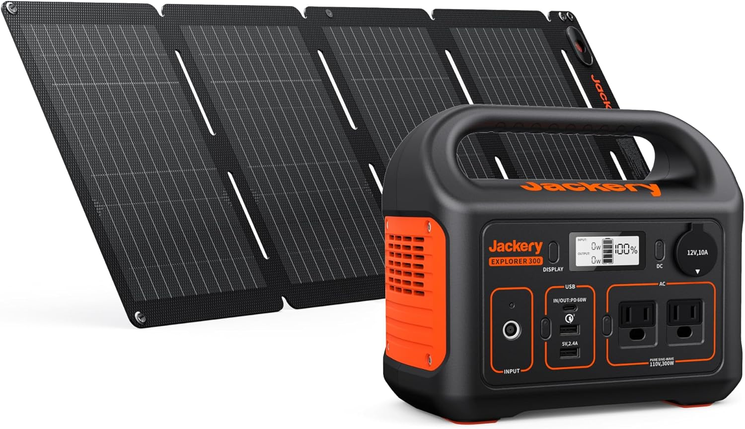 Jackery Solar Generator 300, 293Wh Power Station with 40W Solar Panel, 300W  Pure | eBay