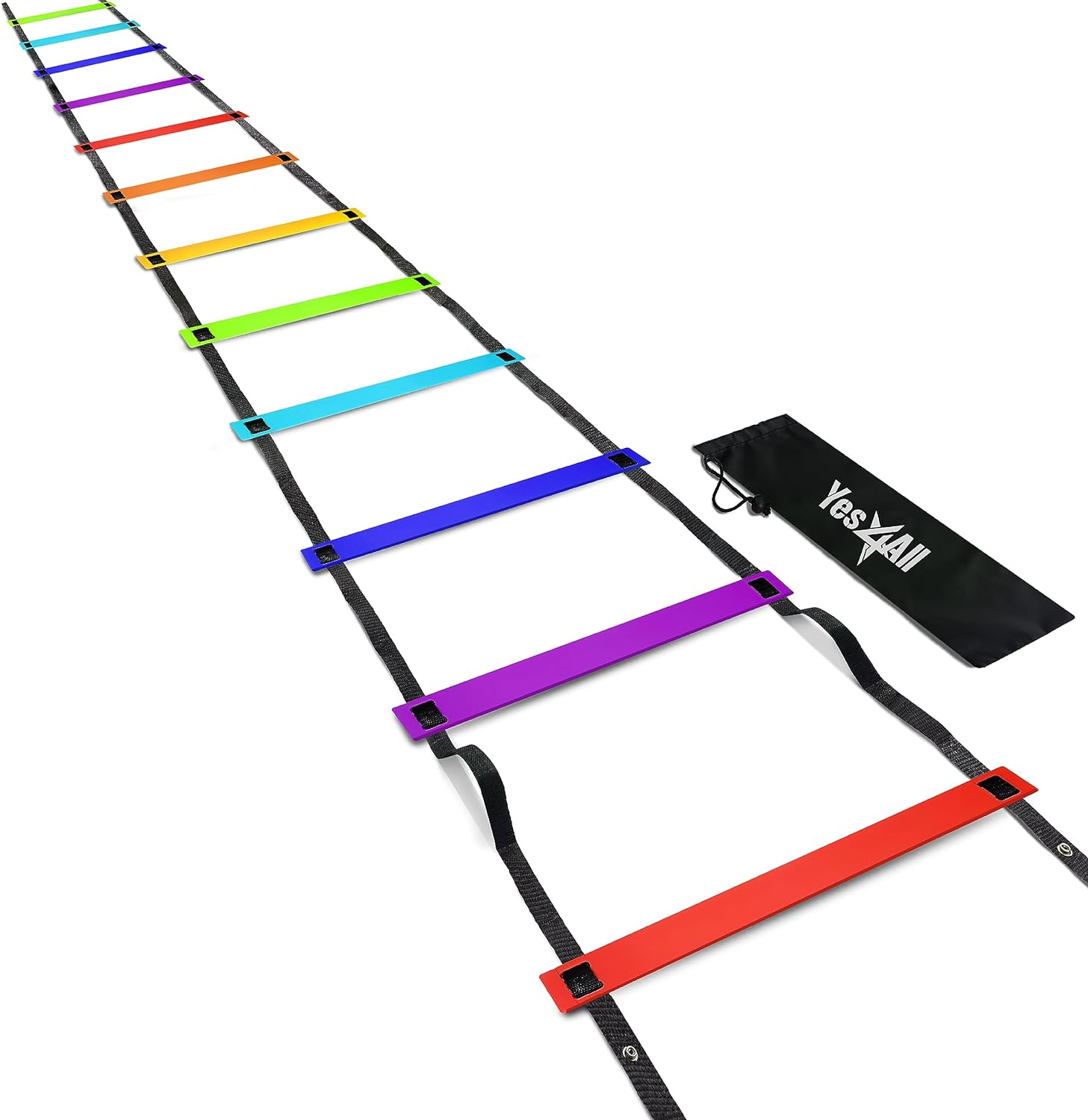 Agility Ladder Speed Training Equipment, Adjustable Football Ladder for All Ages with Carry Bag, Durable, Portable, Multiple Colors & Rungs
