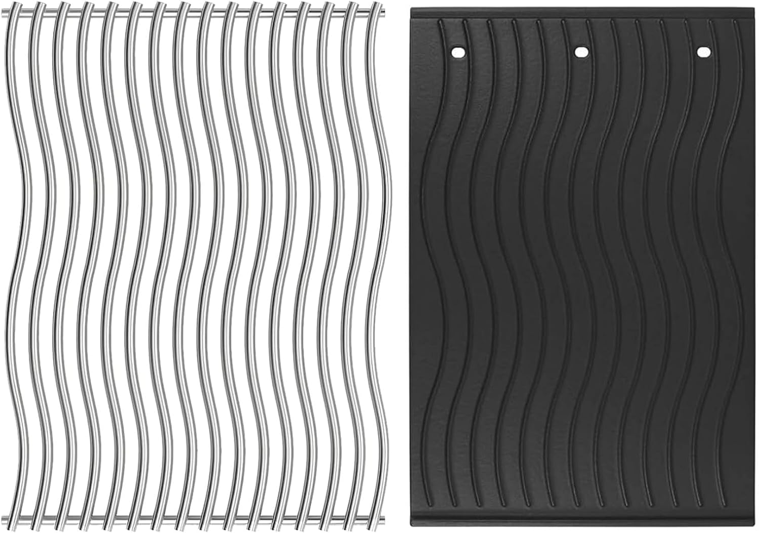 Grill Replacement Kit for Napoleon Rogue 425 Rogue XT/SE 425, Freestyle 425S Series Grill, Stainless Steel Cooking Grids and Reversible Griddle Compatible with Napoleon RXT425SIBPK-1 R425PK-1