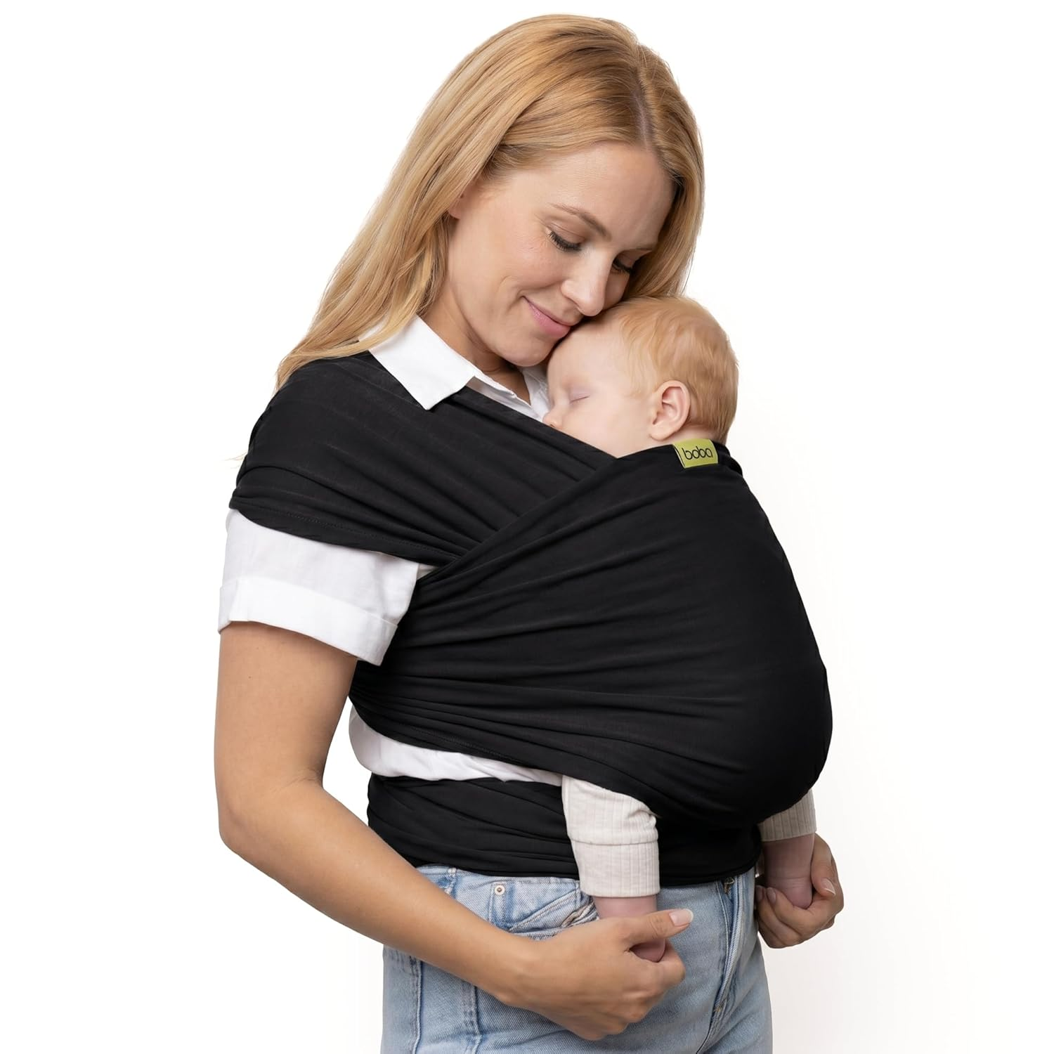 Baby Wrap Carrier – Original Baby Sling Carrier for Newborns (7–35 Lbs), Soft, Secure, Hands-Free & Ergonomic, Ideal for Comfortable Bonding, New Parents (Black)