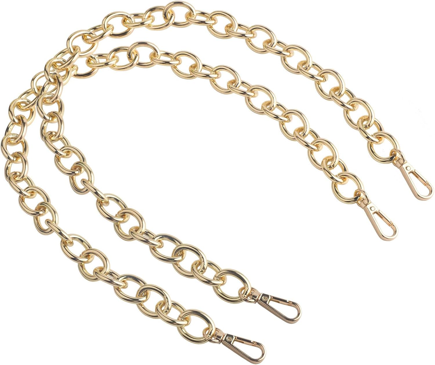 Beaulegan Purse Chain Handles Replacement for Handbag or Shoulder Bag 2 PCS, 23.6 Inch Long (Gold)