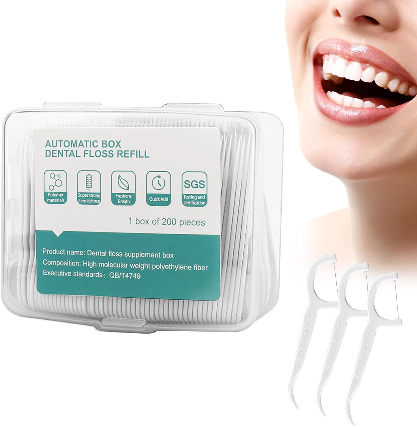 Zahnseide, Dental Floss, 200 Stück Zahnpflege Zahnreinigung Zahn Draht Flossers Hygienisch Zahnstocher Mit Tragbar Verpackt Perfekt Für Familien, Hotels Und Reisen