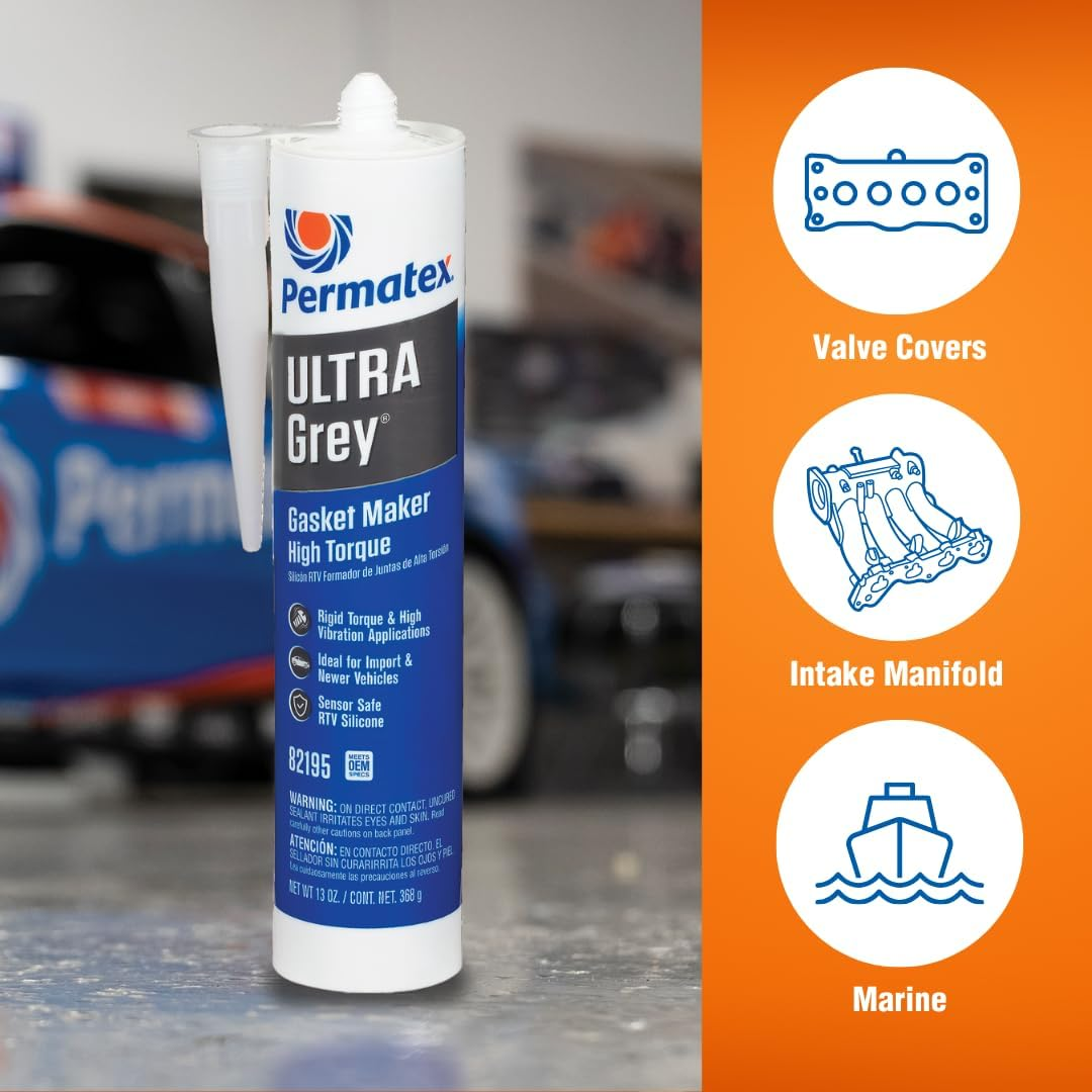 Permatex Ultra Grey RTV Silicone Gasket Maker, 368 g - Picture 7 of 15