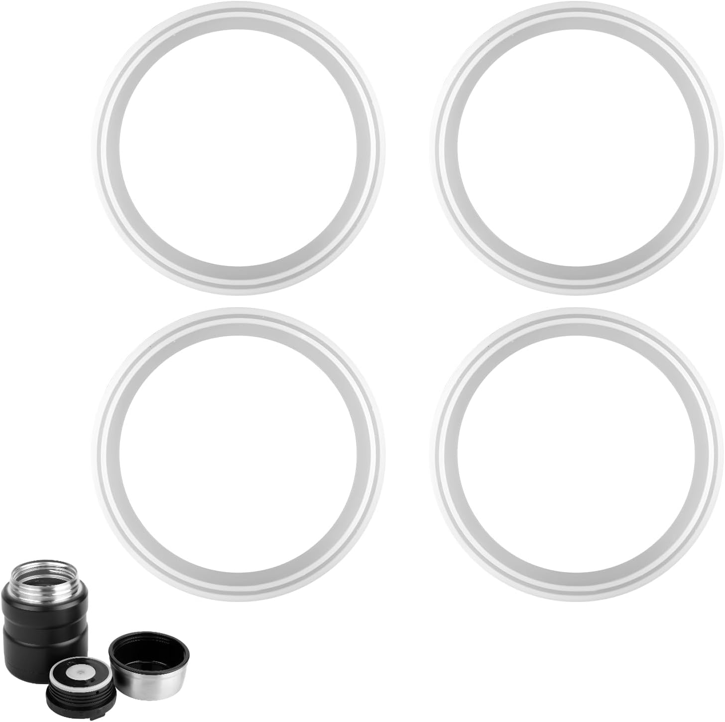 4Pcs Replacement Rubber Gaskets Compatible for Thermos Stainless King 16 & 24 