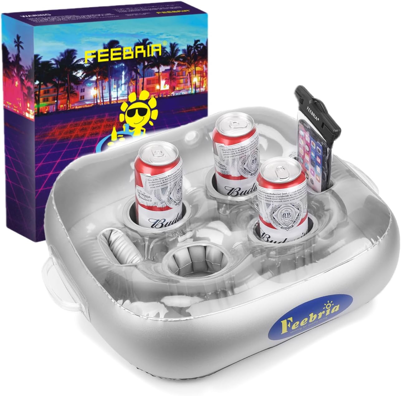 Inflatable Floating Drink Holder for Pool Party Beach Hot Tub