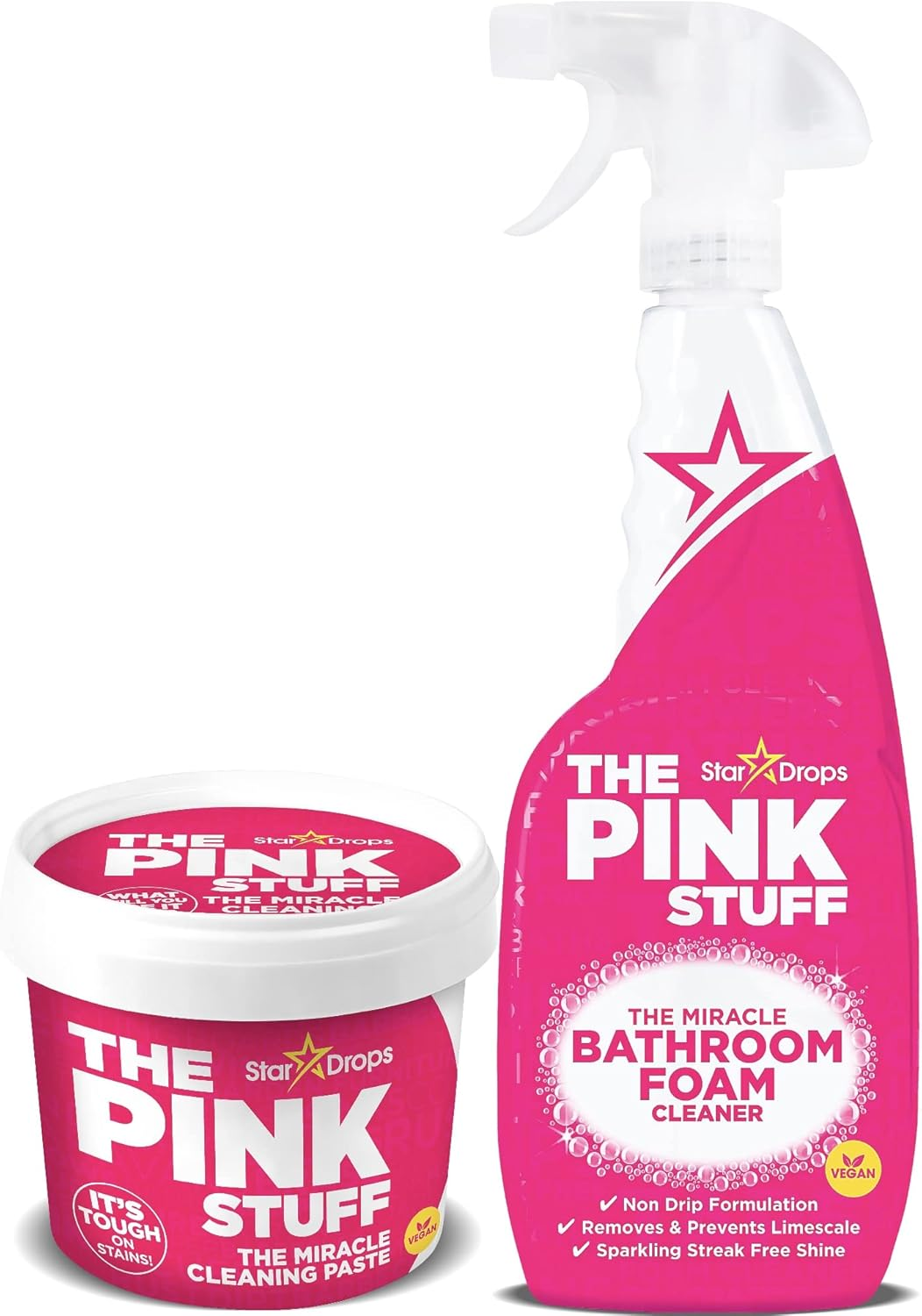 - the Pink Stuff - the Miracle Cleaning Paste and Bathroom Foam Cleaner Bundle (1 Cleaning Paste, 1 Bathroom Foam Cleaner)
