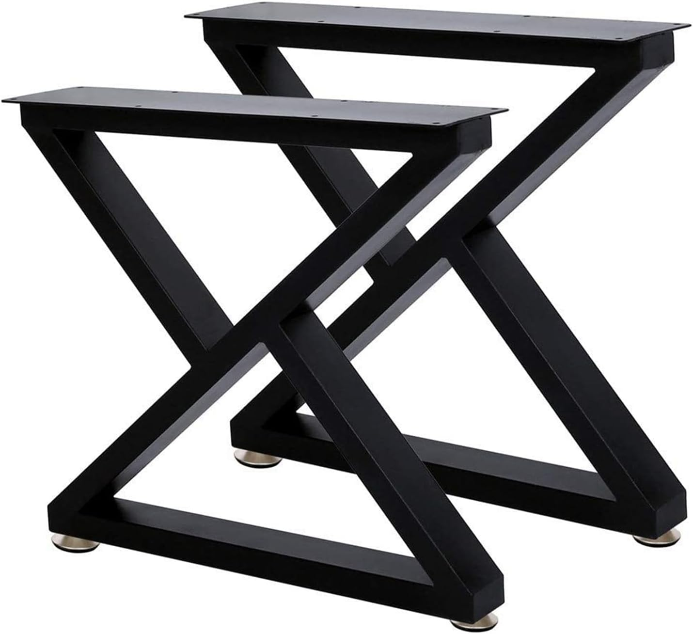 Metal Coffee Table Leg 16 Inch Heavy Duty Z Shape Table Legs DIY Modern Bench Legs, Industrial Furniture Legs, Set of 2