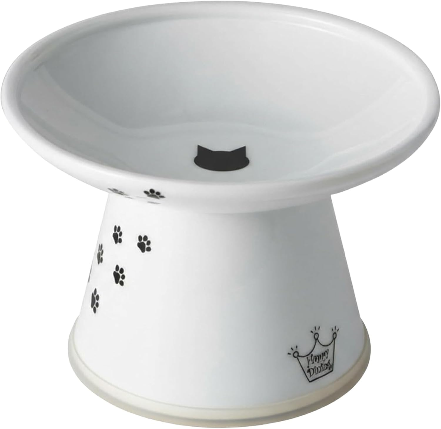 Raised Cat Food Bowl – Ceramic Elevated Cat Bowl for Whisker & Neck Fatigue, Dishwasher Microwave Safe – Non-Slip & anti Vomiting Ergonomic Design (Cats, Extra Wide, 2-Cups Capacity)