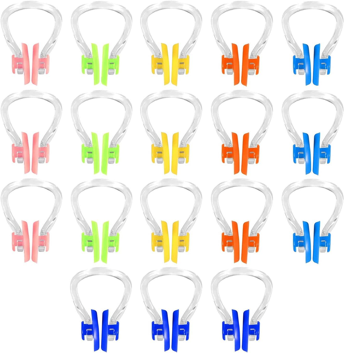 YUANQIAN 18Pcs Swimming Nose Clip, Silicone Swim Nose Plugs with Waterproof Silica Gel for Kids (Age 7+) and Adults, Multi-Color