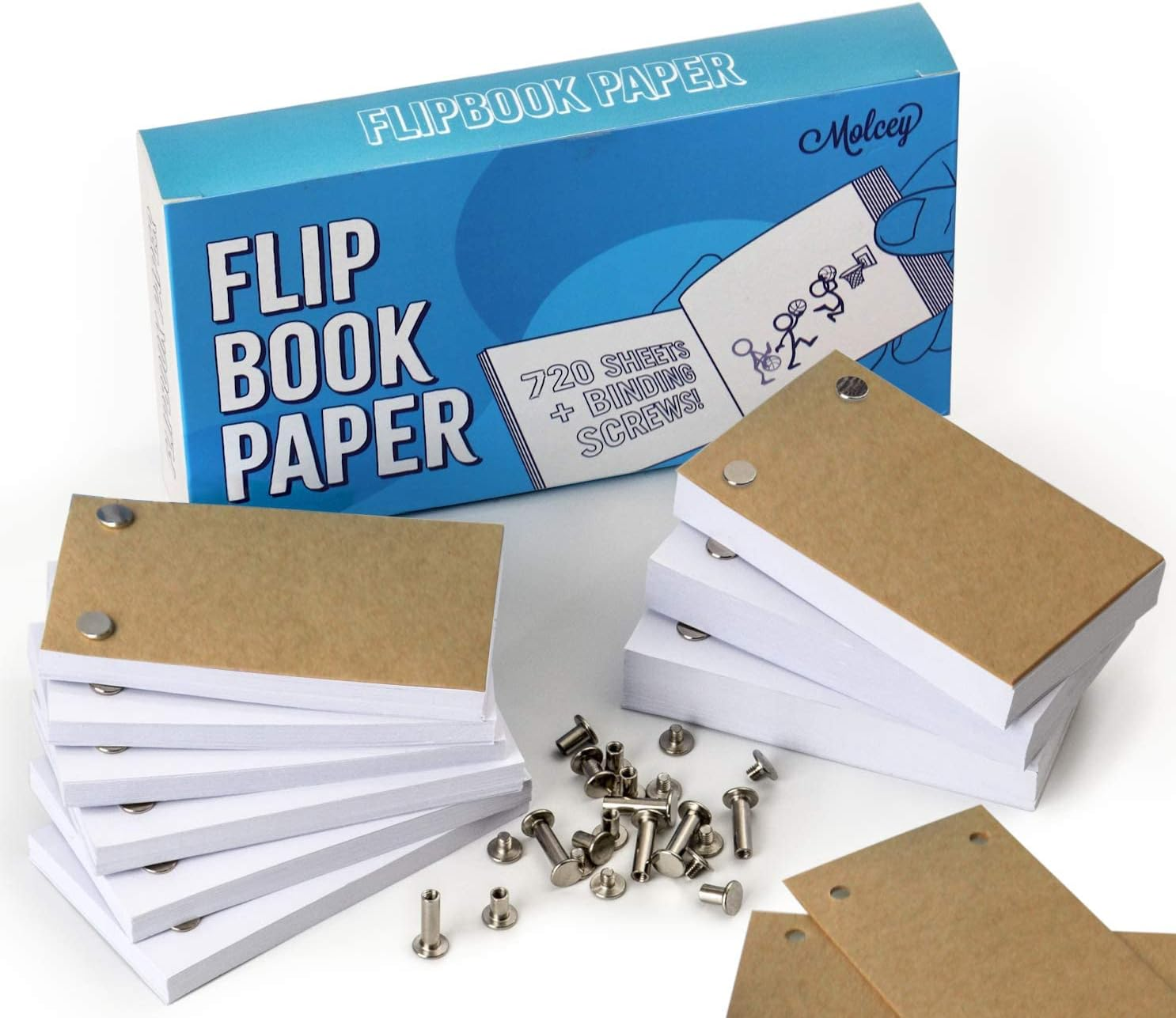 Blank Flipbook Paper with Holes - 1480 Pages (720 Sheets) for Drawing, Stop Motion Animation, Comic Book - Flip Book Kit for Kids