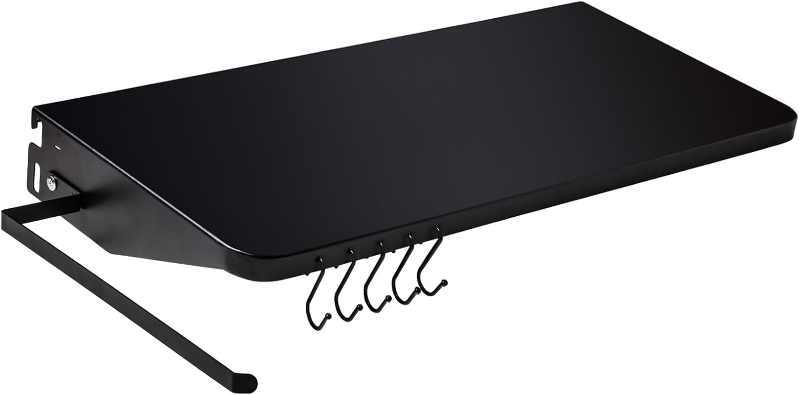 Folding Shelf for Traeger Pellet Grills, BAC362 Pellet Front Shelf, Upgraded with Paper Towel Holder and Hanging Hooks, for Traeger Pro 22, Pro 575, Eastwood 22 and Ironwood 650 Series Pellet Grill