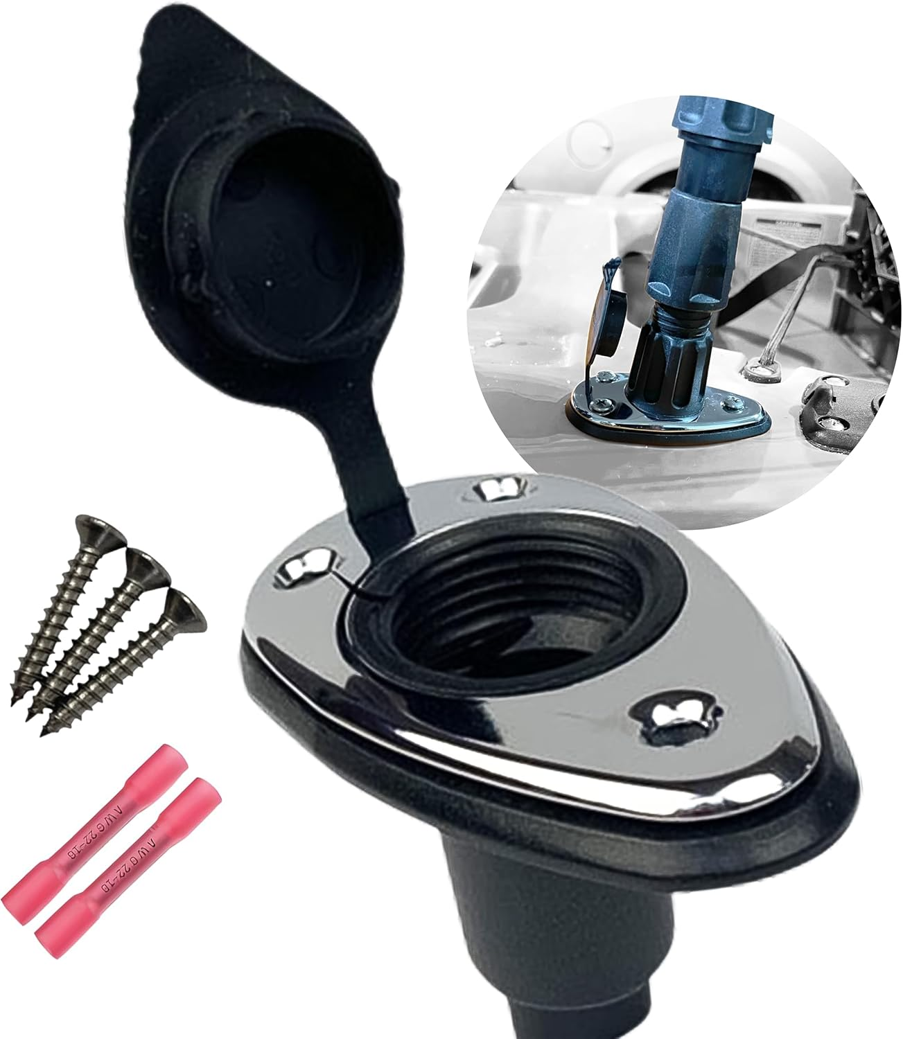 Veteran Owned - PERKO Port Kit - Secure Boat Navigation Lights for Stern or Bow - Boat Accessories (Teardrop)