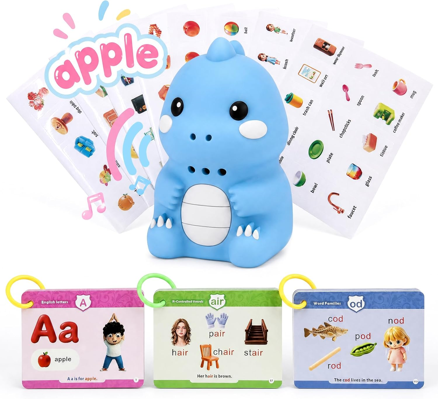Talking Pen with Phonics Cards, Interactive Learning Flash Card Reader Toy