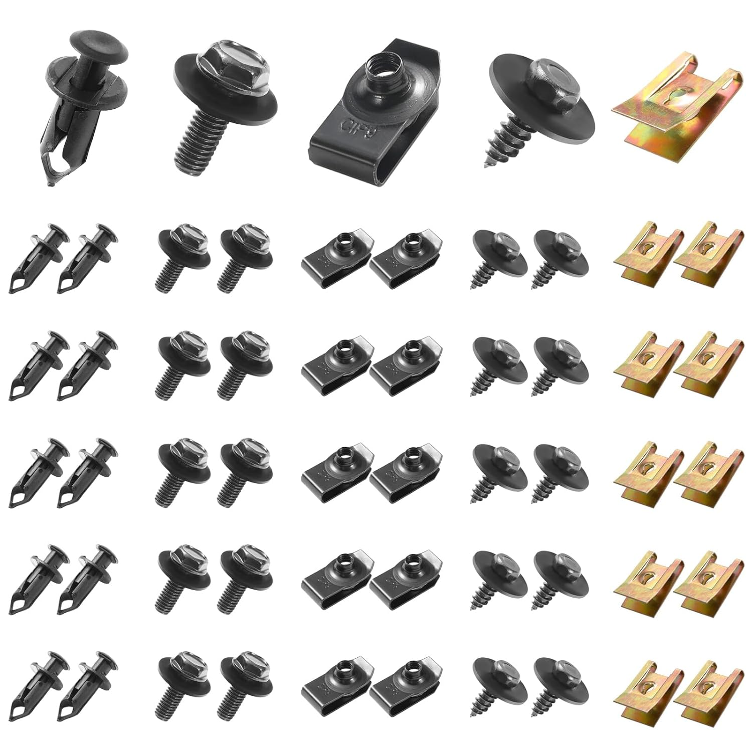 Tornillos Y Clips De Sujecion Para Defensa Y Carroceria De Auto Kit De 100 Pzs