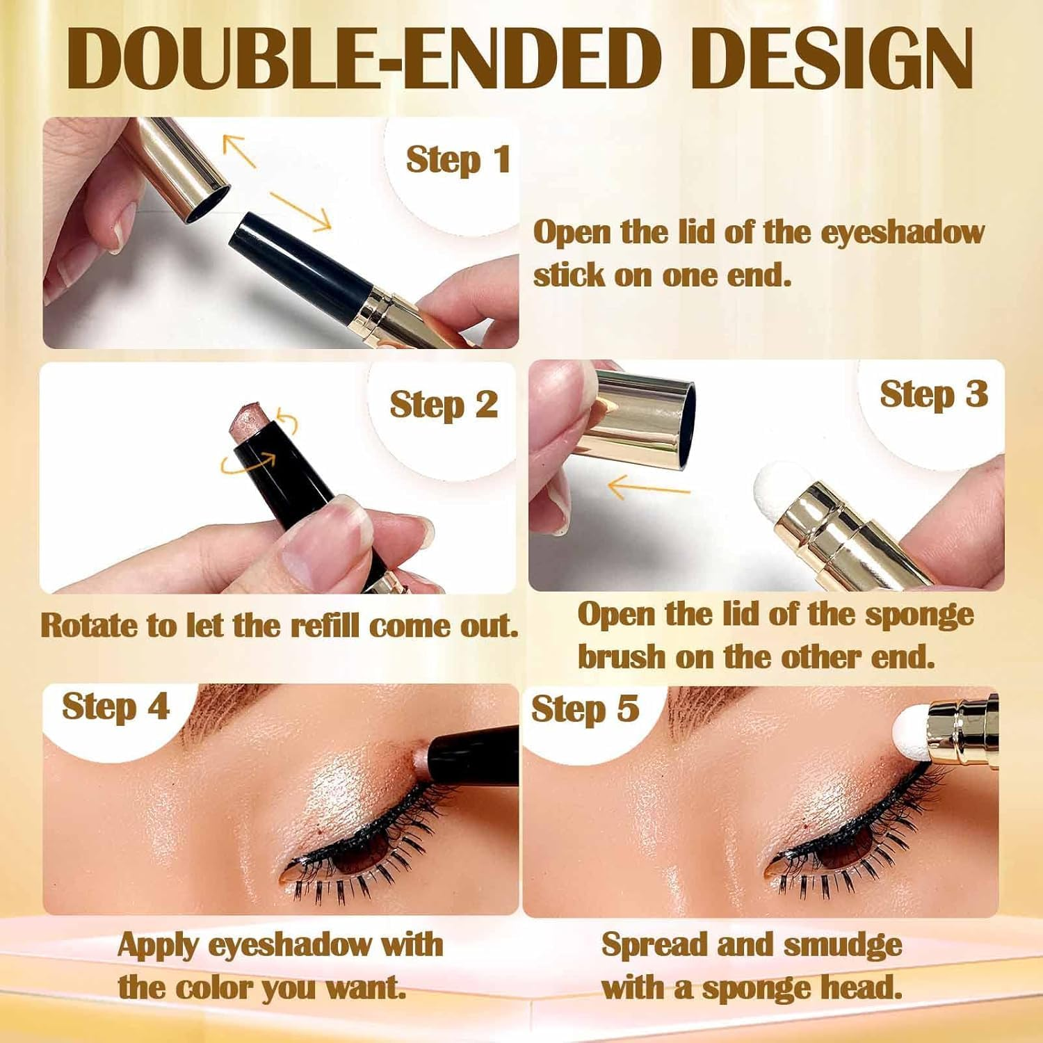 DAGEDA Eyeshadow Stick, Dual End Shimmer Eyeshadow Stick, Pearl Eyeshadow Pen... - Picture 6 of 13