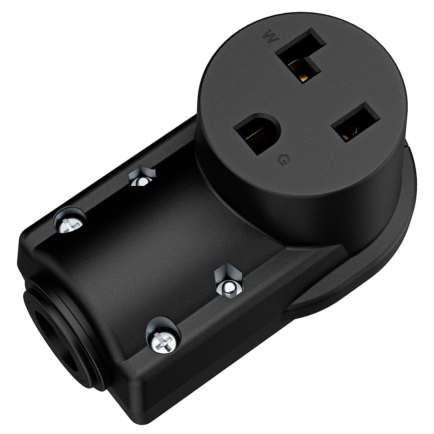 NEMA 5-30R Socket, 5-30 Female Connector, (ETL Certified) 30Amp 125Volt Heavy Duty Receptacle, Black Color.