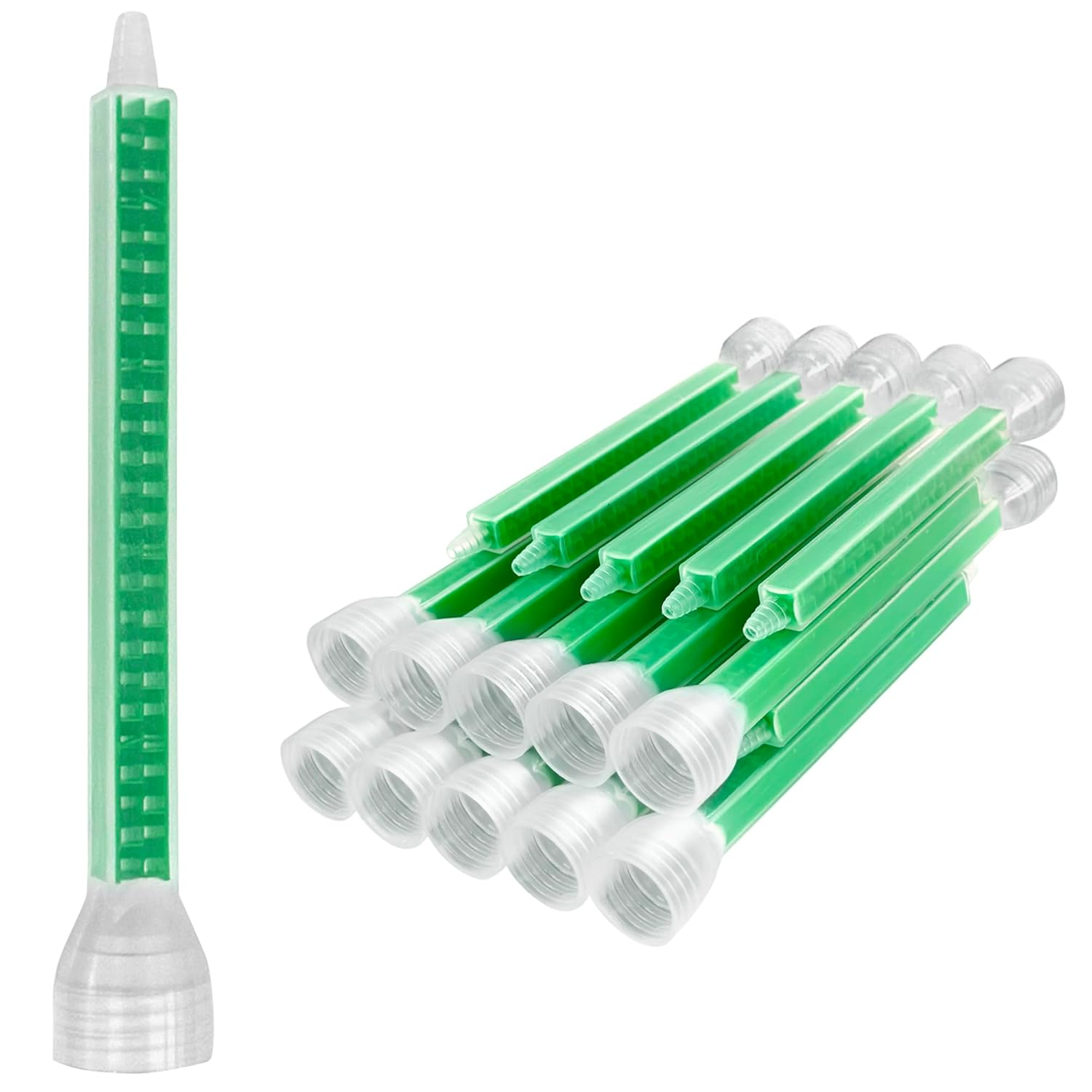 20 Pack Epoxy Mixing Nozzle Adhesive Static Mixing Nozzle Tip Resin Mixer Adhesive Cartridges Tip Mixer Nozzles (1:1/1:2 Ratio) 20 PCS