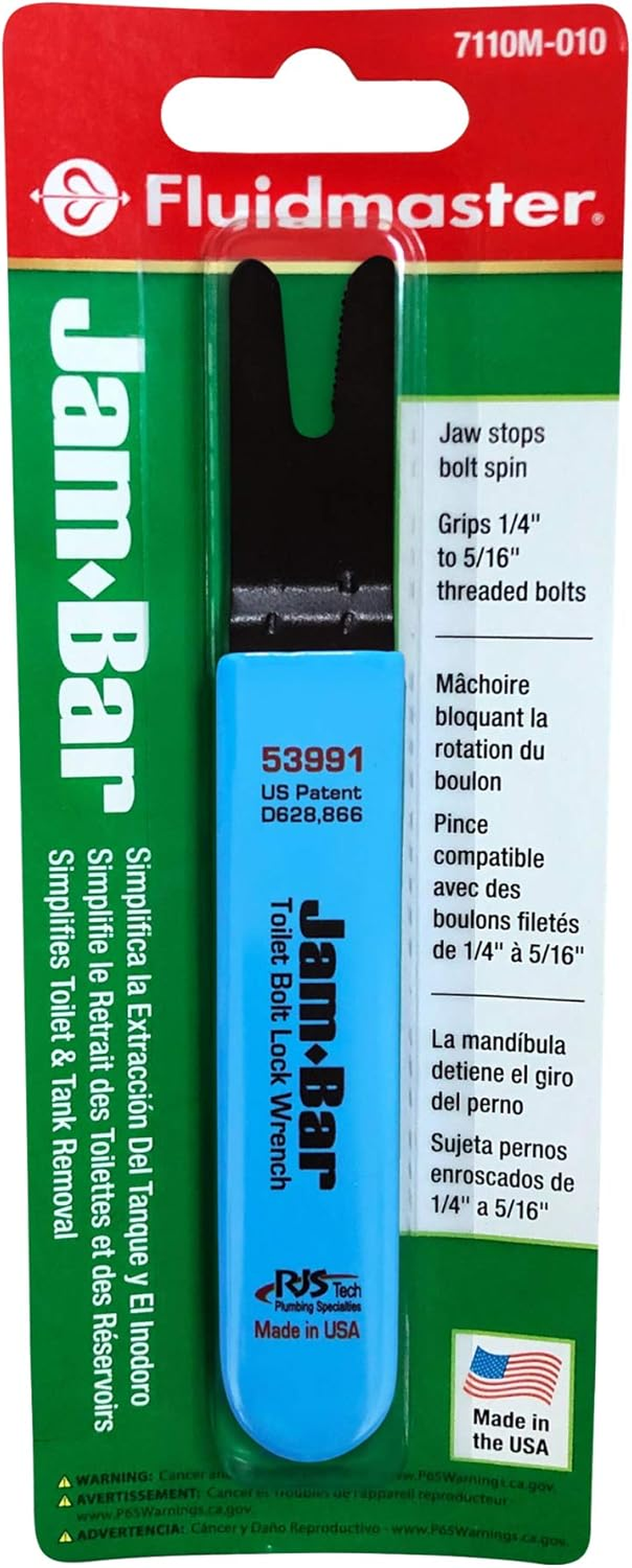 7110M-010-P8 Jam-Bar Toilet Tool, Blue