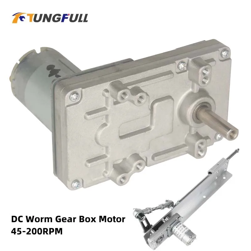 Hight Torque Worm Gear Motor 24v DC Gear Box Motor Strong Reciprocating Mechanism Motor Part DC12V Speed Reducer Motor