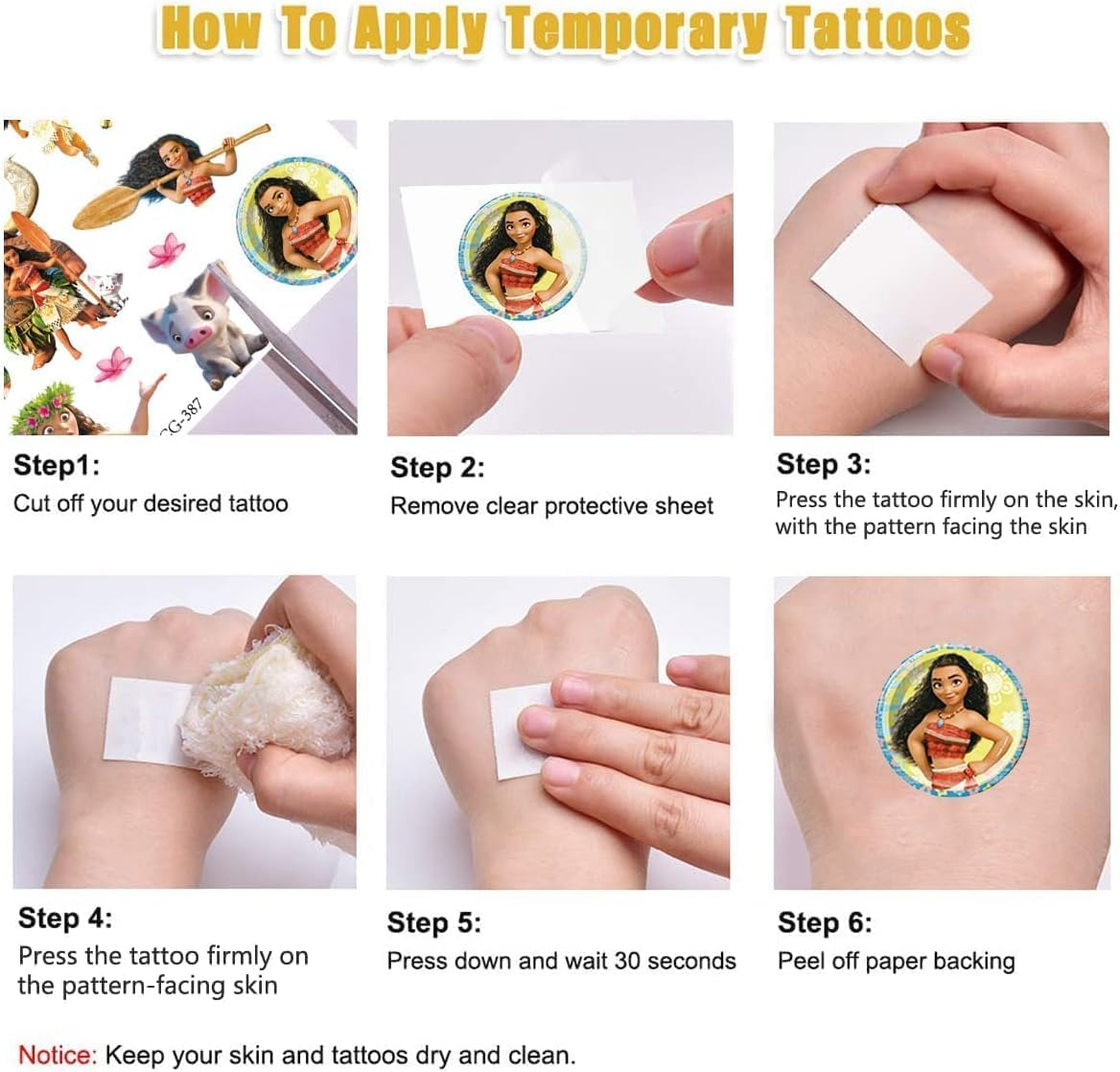 BUYUP 8 Sheets Temporary Tattoos Stickers, tattoos for kids,kids tattoos temp... - Picture 4 of 15