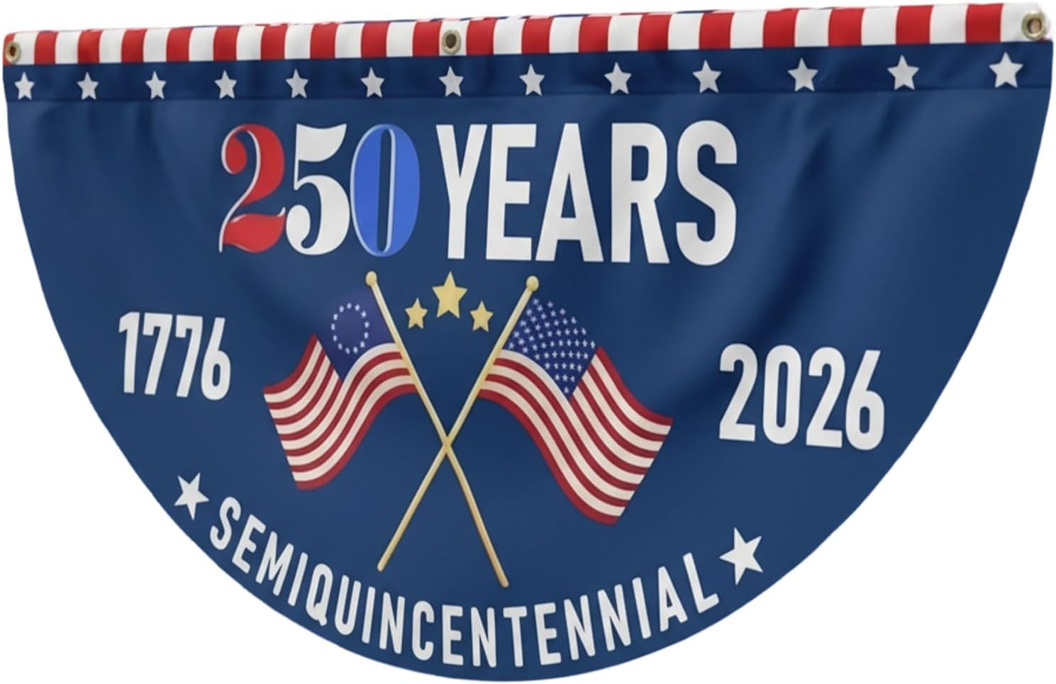 Anniversary Flag, Patriotic Bunting Banner for Home Display, Celebration Decor