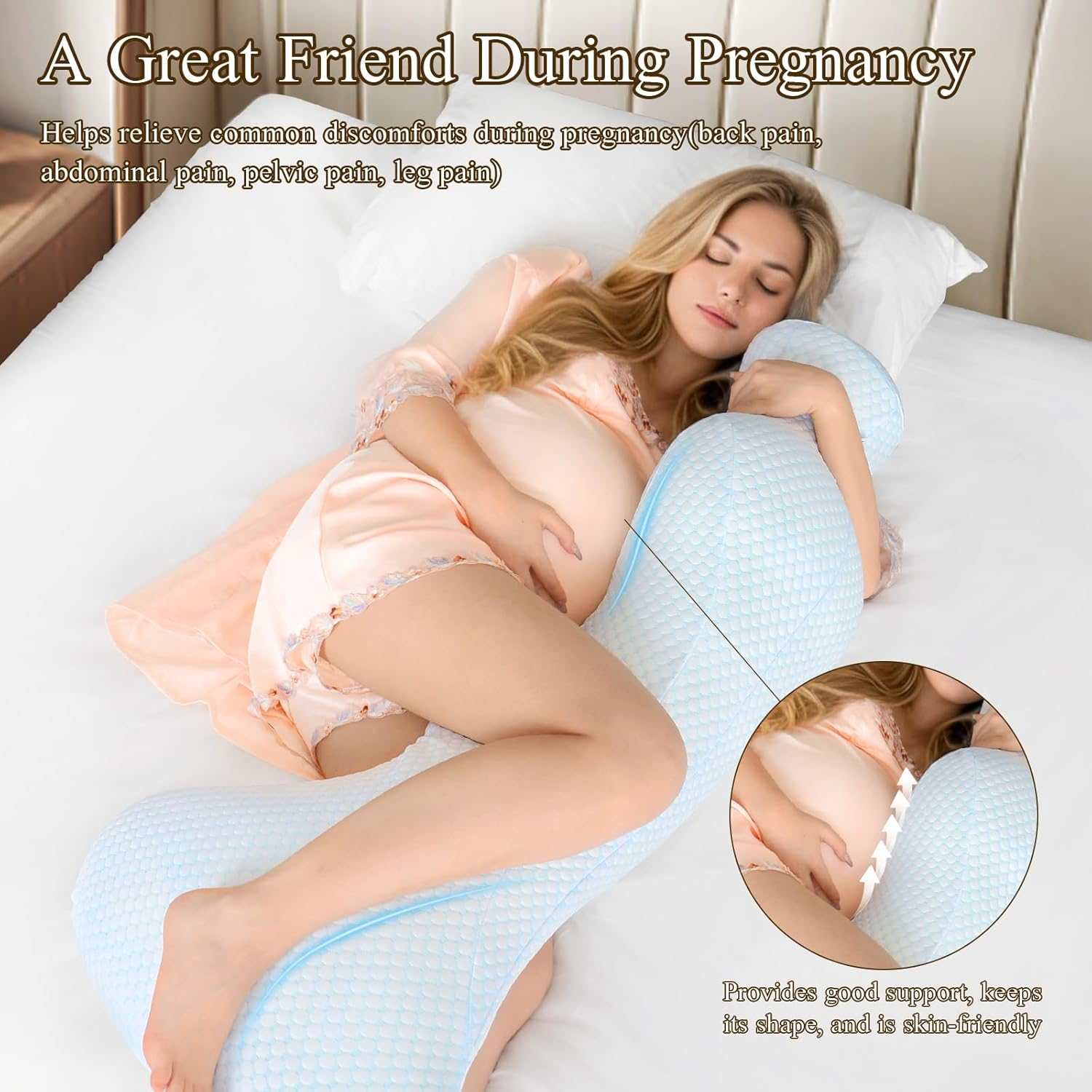 HONEHO Small Mermaid Body Pillows, Cooling One Piece Body Pillows for Adults,... - Picture 7 of 15