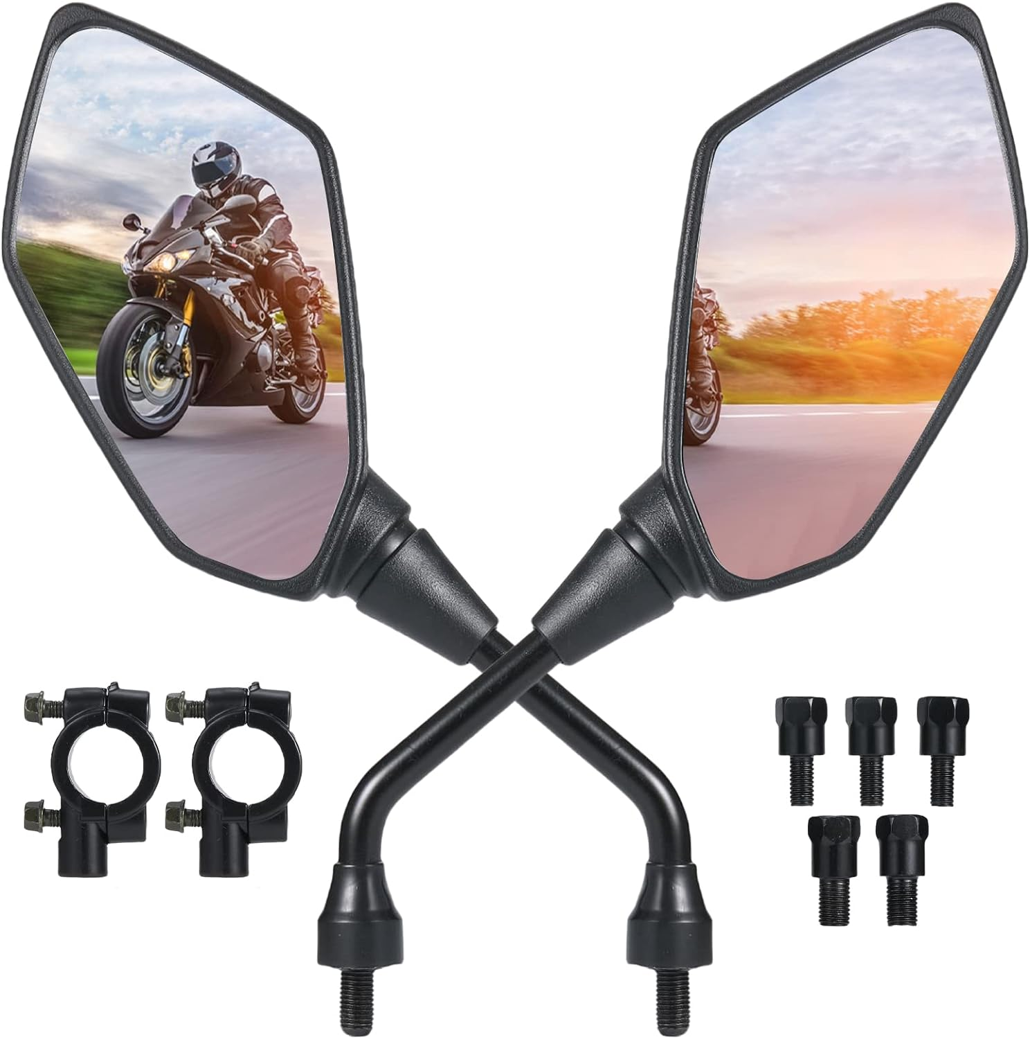 Motorcycle Mirrors, ATV Mirrors with 7/8