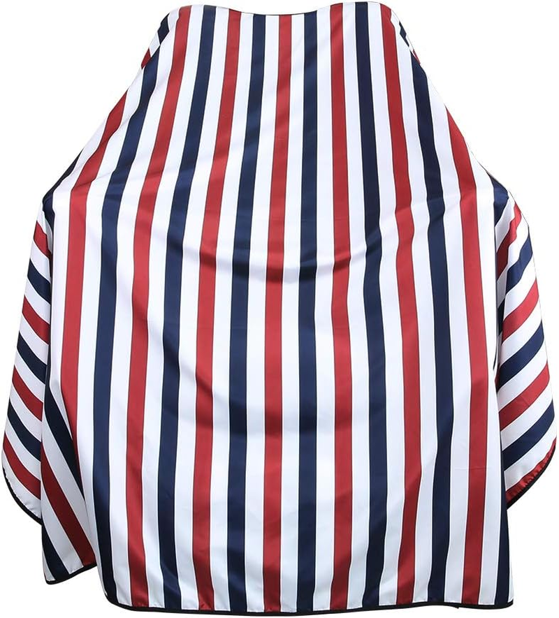 BARBER PRO Hair Cutting Cape with Snap Closure, Professional Salon Cape - Waterproof, Adjustable Snap for Hairstylists - 50 X 60 Inches (Multicolor Stripes)