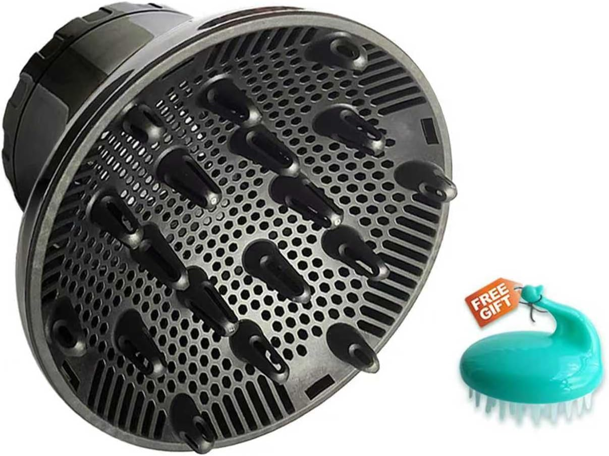 Universal Hair Diffuser Attachment for Curly and Natural Wavy Hair, Professional Blow Dryer Diffuser, Adjustable from 3.5-6.6CM with Free Scalp Massager