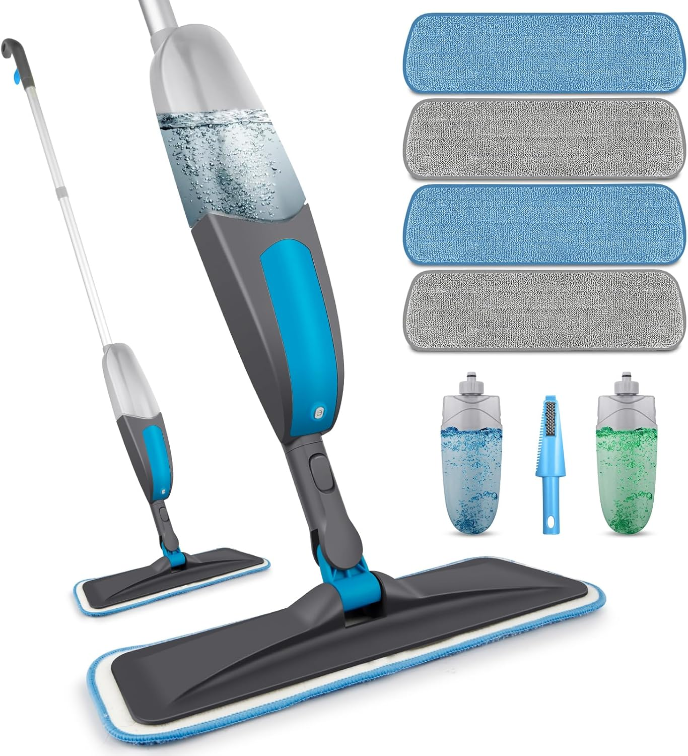 Microfiber Spray Mop for Floor Cleaning Wet Dry 360 Degree Spin Dust Bottle Pads