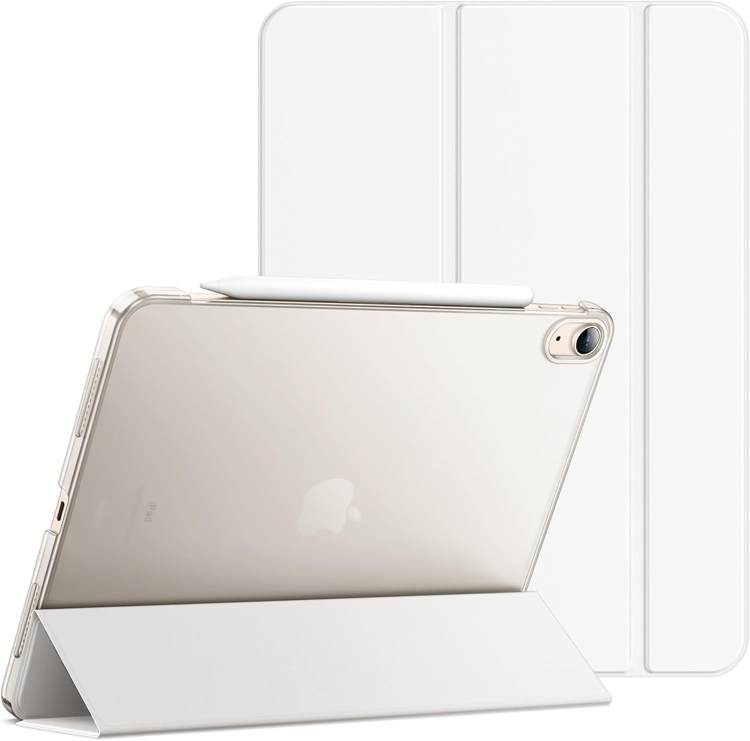 Case for Ipad Air 11-Inch M3/M2 (2025/2024), Ipad Air 5/4 (2022/2020 5Th/4Th Generation 10.9-Inch), Slim Stand Hard Back Shell Cover with Auto Wake/Sleep (White)