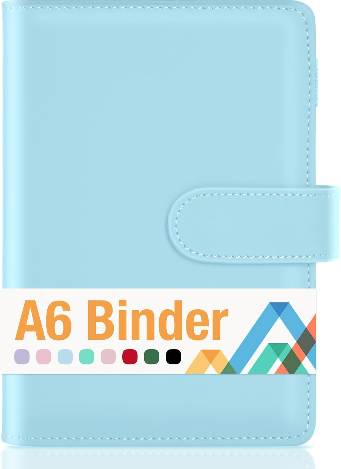 A6 Notebook Binder, 6 Ring Planner with Stylish Design, Loose Leaf Personal Organizer Binder Cover with Magnetic Buckle Closure, PU Leather Binder for Women with Soft Colors, 7.48