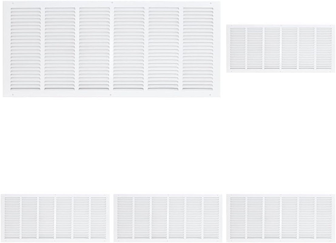 EZ-FLO 30 X 12 Inch White Return Vent Cover for Wall or Ceiling, Solid Steel Grille, HVAC Air Return, 61648 (Pack of 5)
