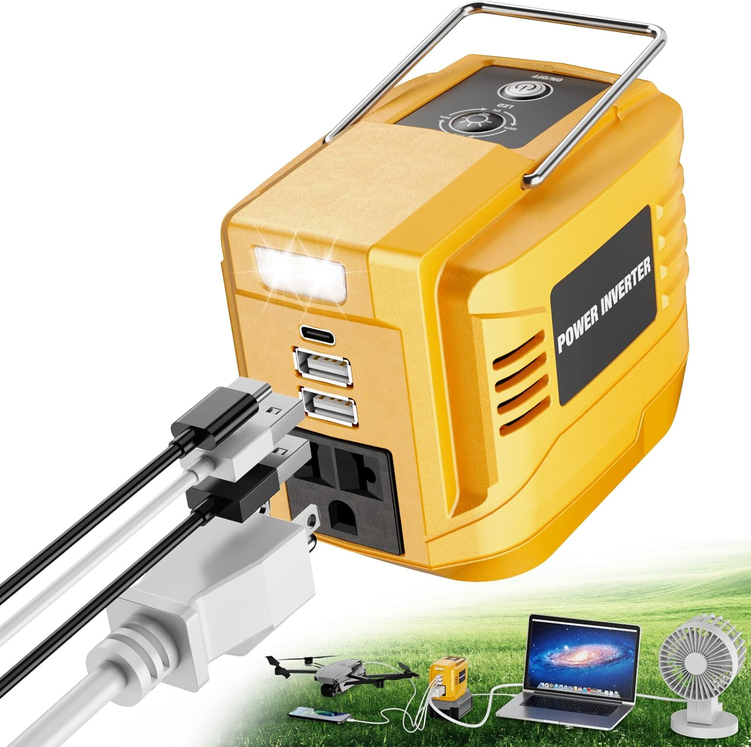 200W Power Inverter for Dewalt 20V, DC 20V to AC 110V Inverter, Portable Power