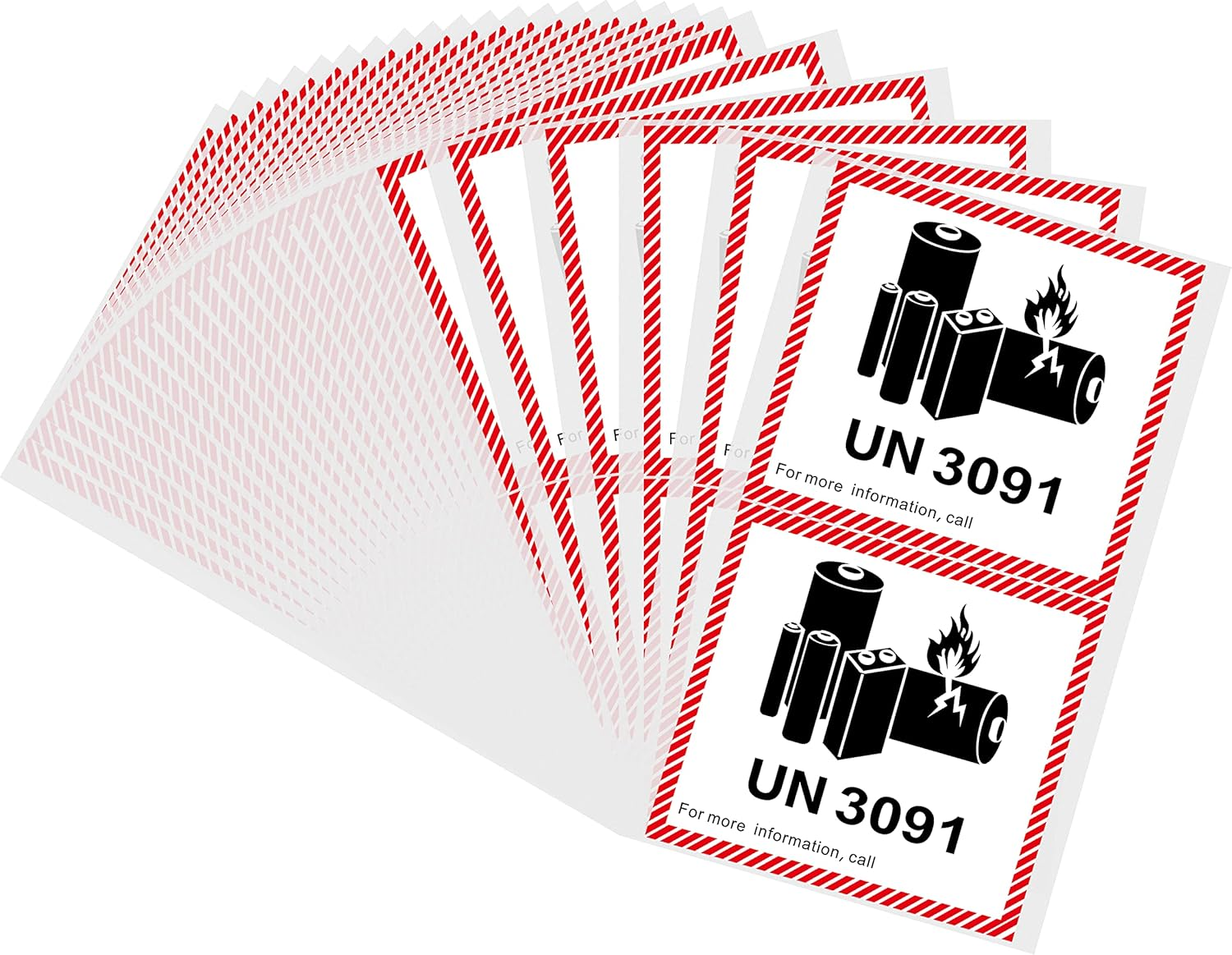 Hybsk UN3481 Labels 4.7 x 4.3 Inch Lithium Ion Battery Transport Caution Warn... - Picture 9 of 16
