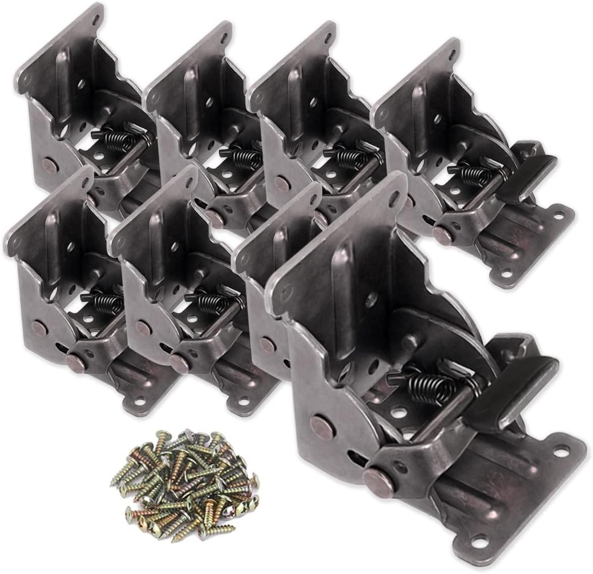 8 Pack Folding Brackets,  Lock Extension Support Bracket Foldable Self Lock Hinges with Screws for Table Bed Leg Feet
