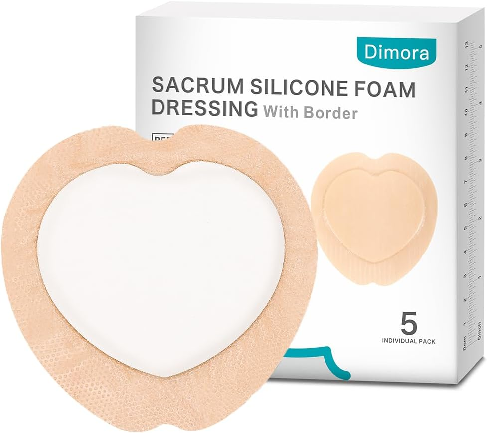 Dimora Wound Dressing Sacrum Foam Bandages Silicone Adhesive Border 7.08