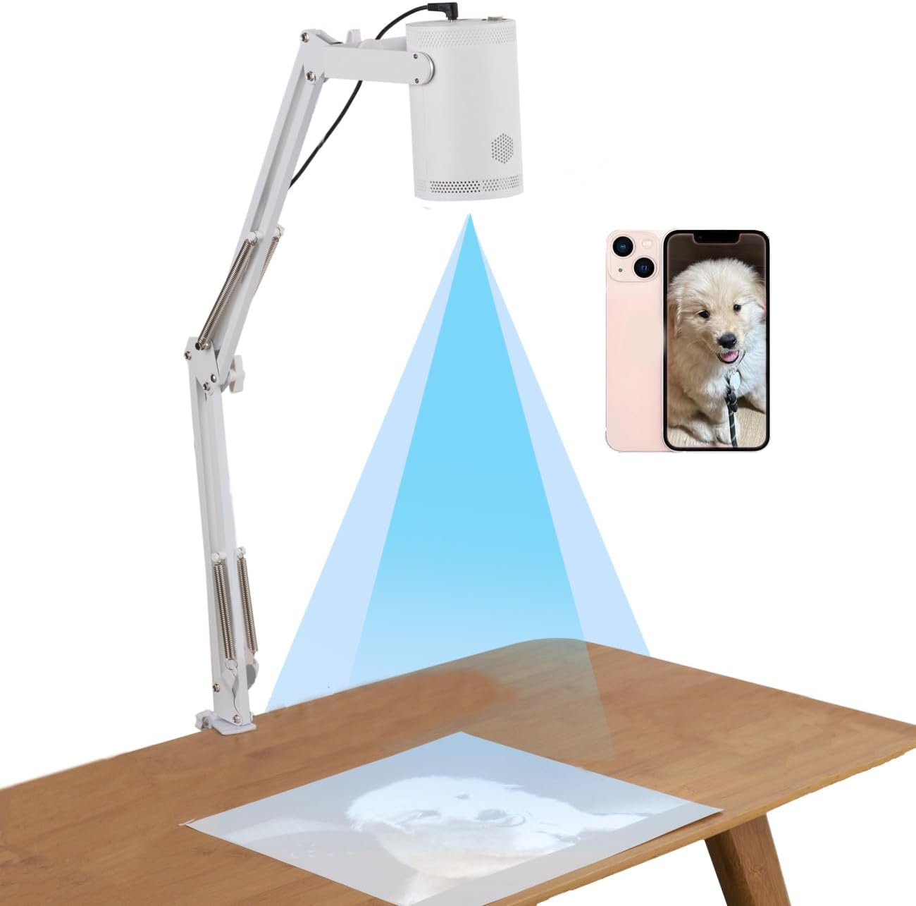 Art Projector for Tracing Drawing Painting,Wireless Projection for Desktop Wall Canva Drawing,Compatible with Iphone Ipad Airplay, USB & HDMI Input, Arts & Crafts Sketching Tool for Kids and Beginners