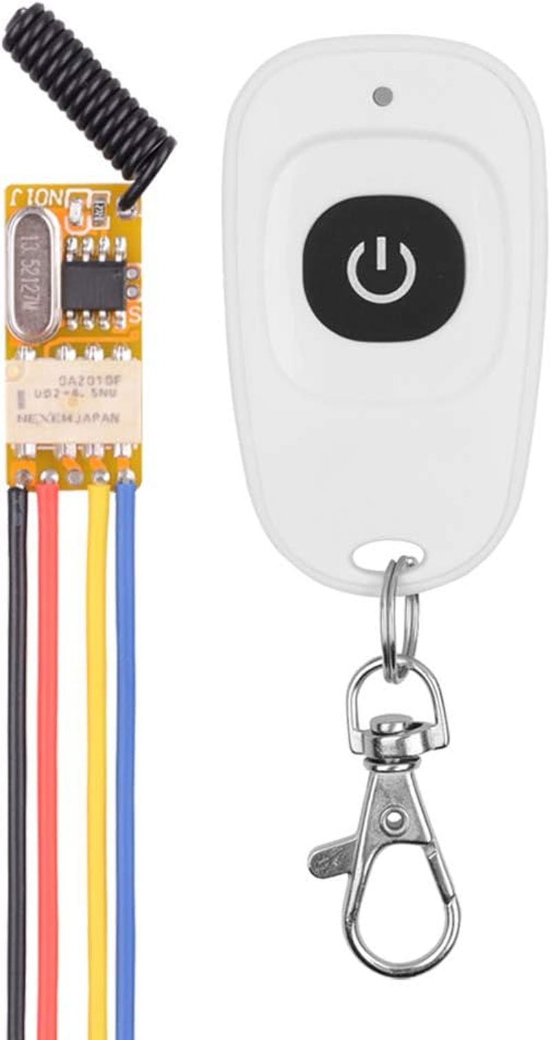 DC 3.7V - 12V 5V Mini Size Relay Remote Control Switch, 433Mhz Wireless RF Momentary Switch with Delay Function, Transmitter and Receiver for Wireless Control