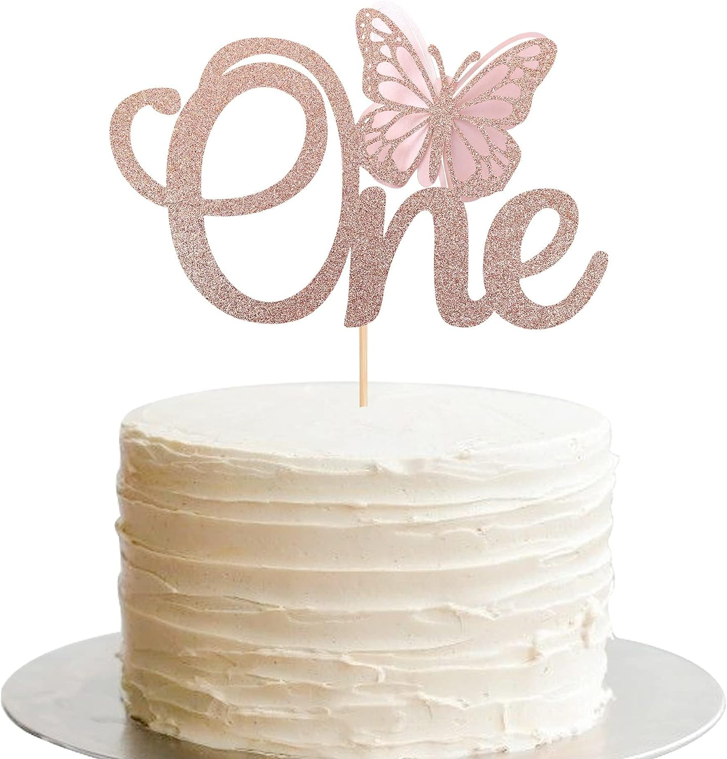 SYKYCTCY 1 Pack Butterfly One Cake Topper Glitter Butterfly 1st Birthday Cake... - Picture 2 of 13
