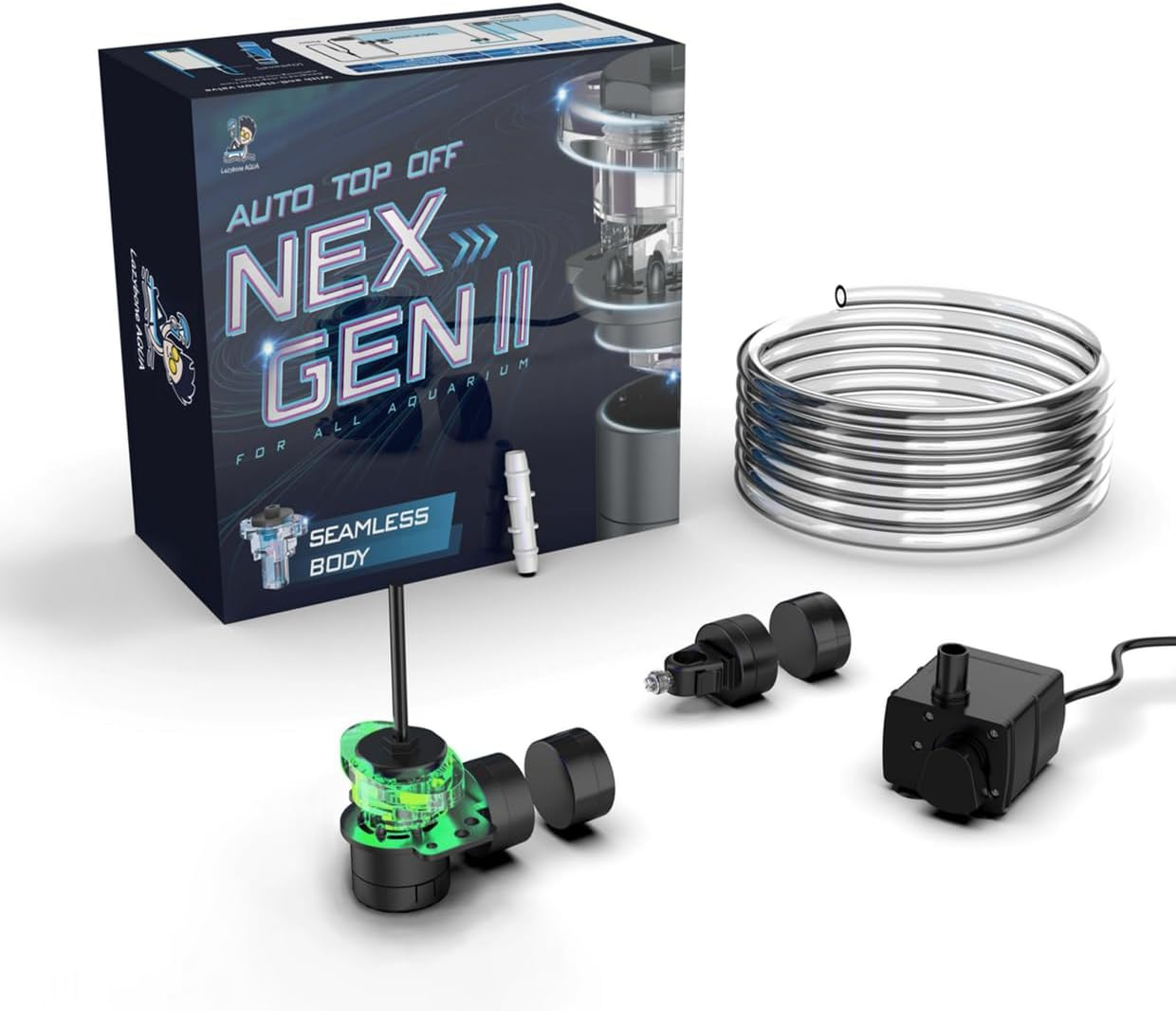 Auto Top off System for Saltwater Reef Tank, Dual Optical Sensor ATO with Built-In Controller, No External Box, Ai-Powered, Leak-Proof Probe, Dry-Run Protection – NG11